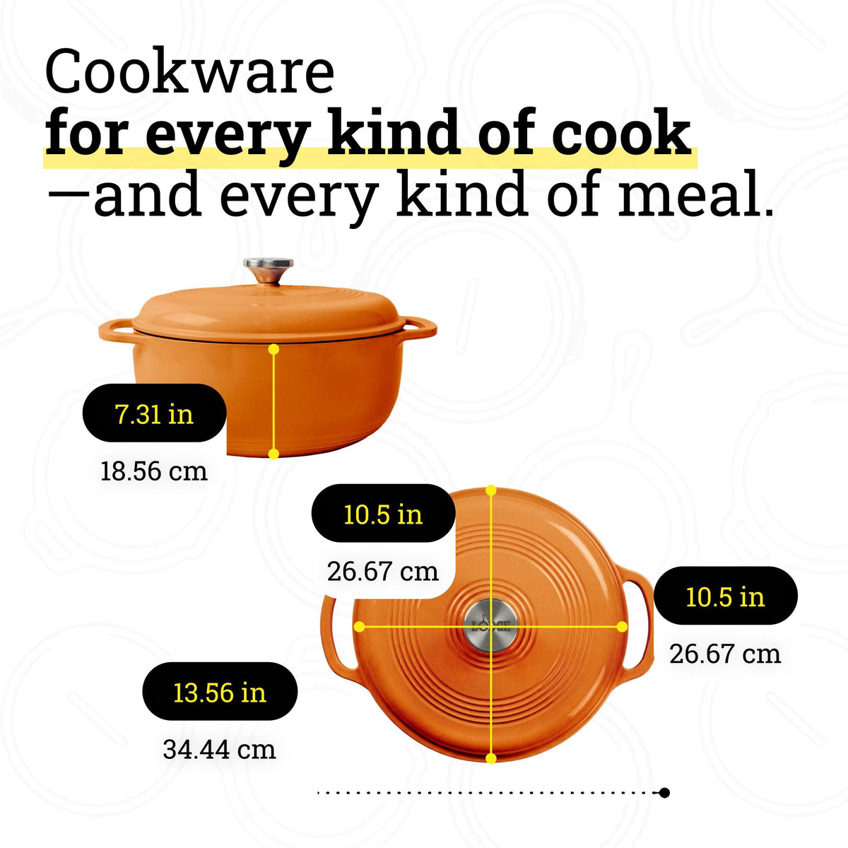 Lodge Essential Enamel Cast Iron Dutch Oven 6 Quarts - Perfect for Bread Baking, Braising, Marinating & Slow Cooking, Features Moisture-Sealing Lid & Dual Handles, Kitchen Essentials, Midnight Chrome