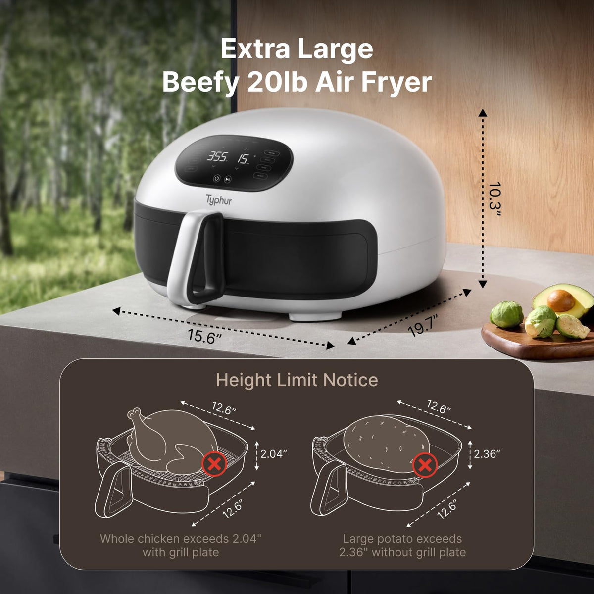 Typhur Dome 2 AI Smart Air Fryer with Advanced Controls