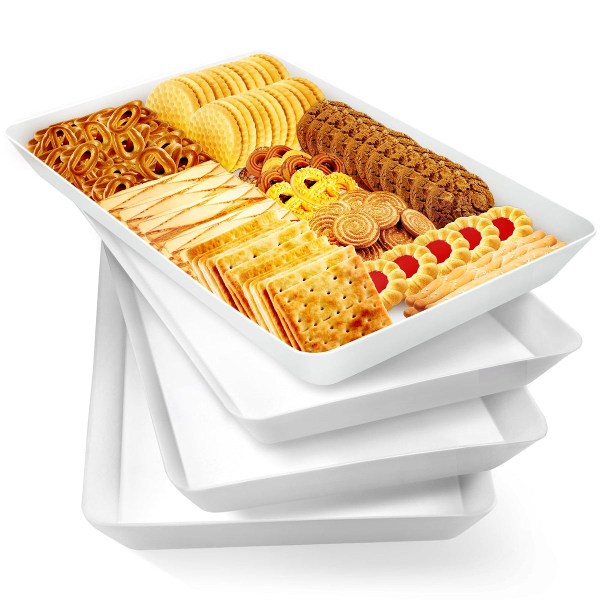 WOWBOX Serving Tray for Entertaining, Serving Platters for Snacks, Fruit, Cookies, Dessert