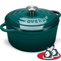 Overmont 5.5QT Enameled Cast Iron Dutch Oven with Lid