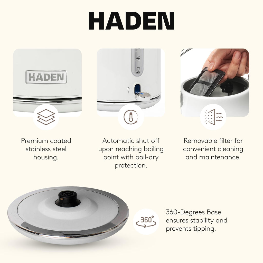 HADEN 12 Cup Programmable Coffee Maker & Heritage 1.7L Electric Tea Kettle