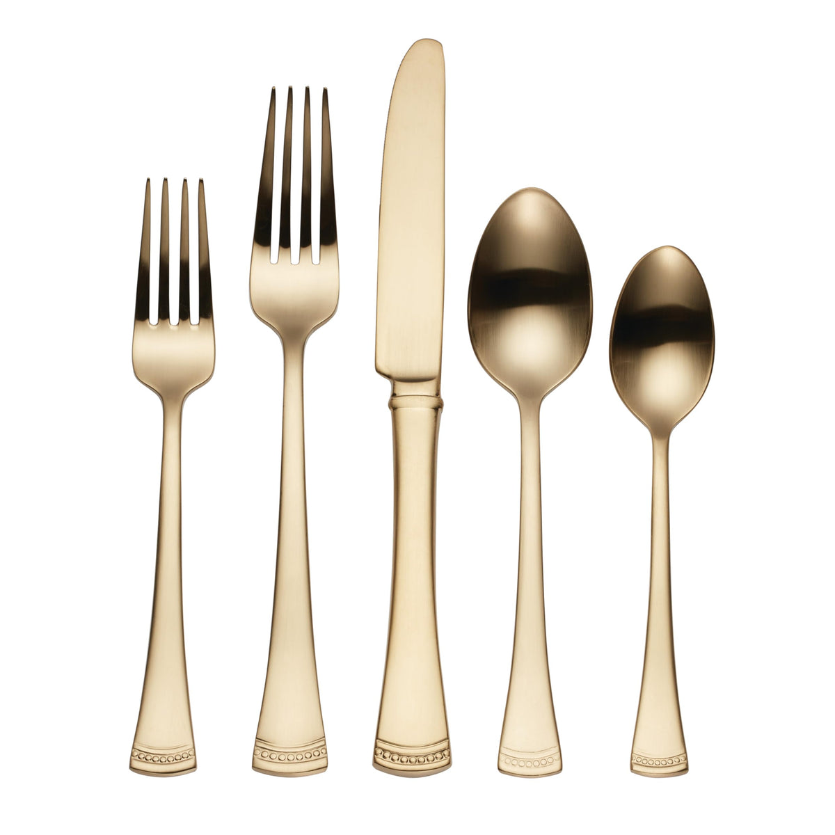 Lenox Portola Flatware, 18/10 Stainless Steel, Satin Gold Finish