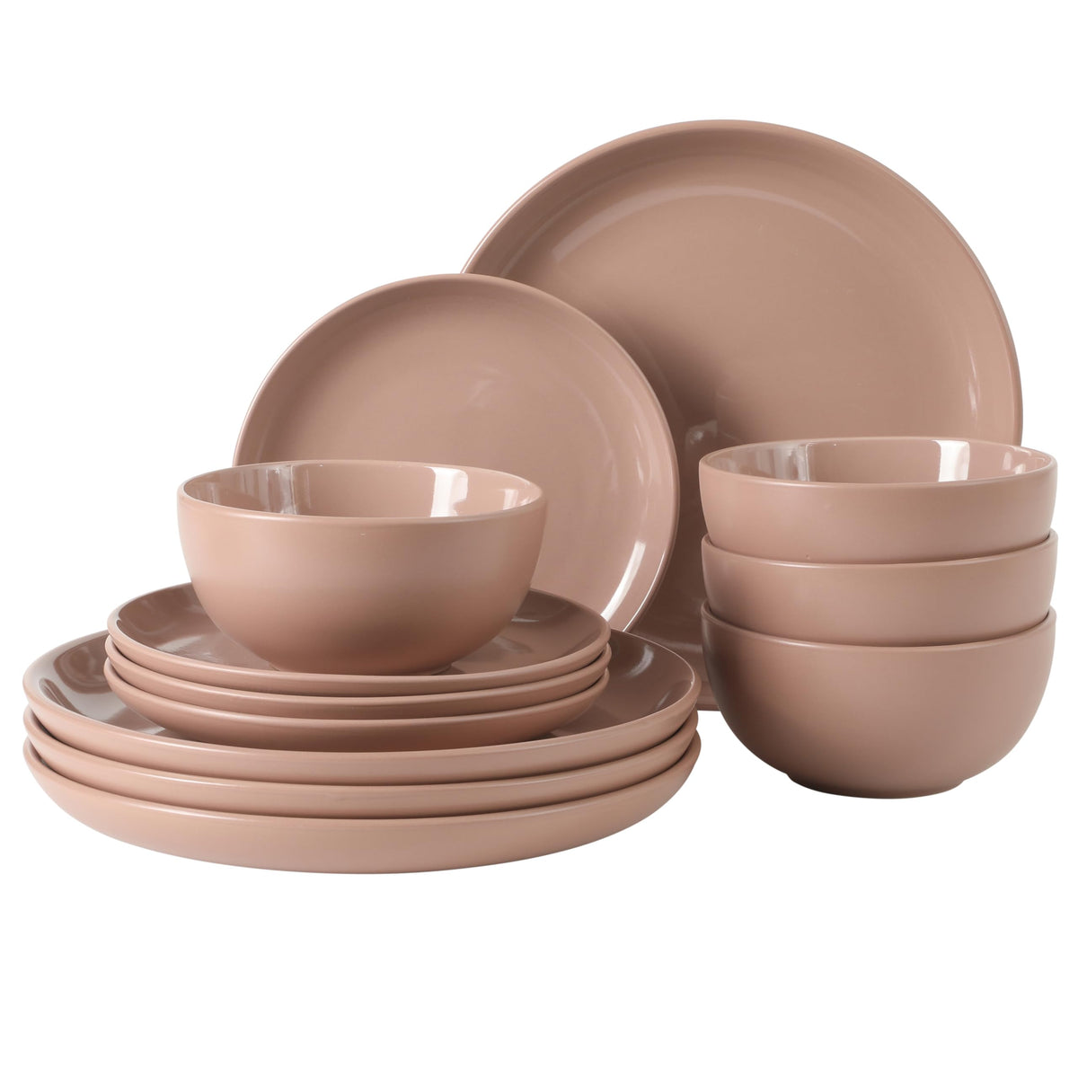 Gibson Home Plates and Bowls Set, 12 Piece Dinnerware Set for 4
