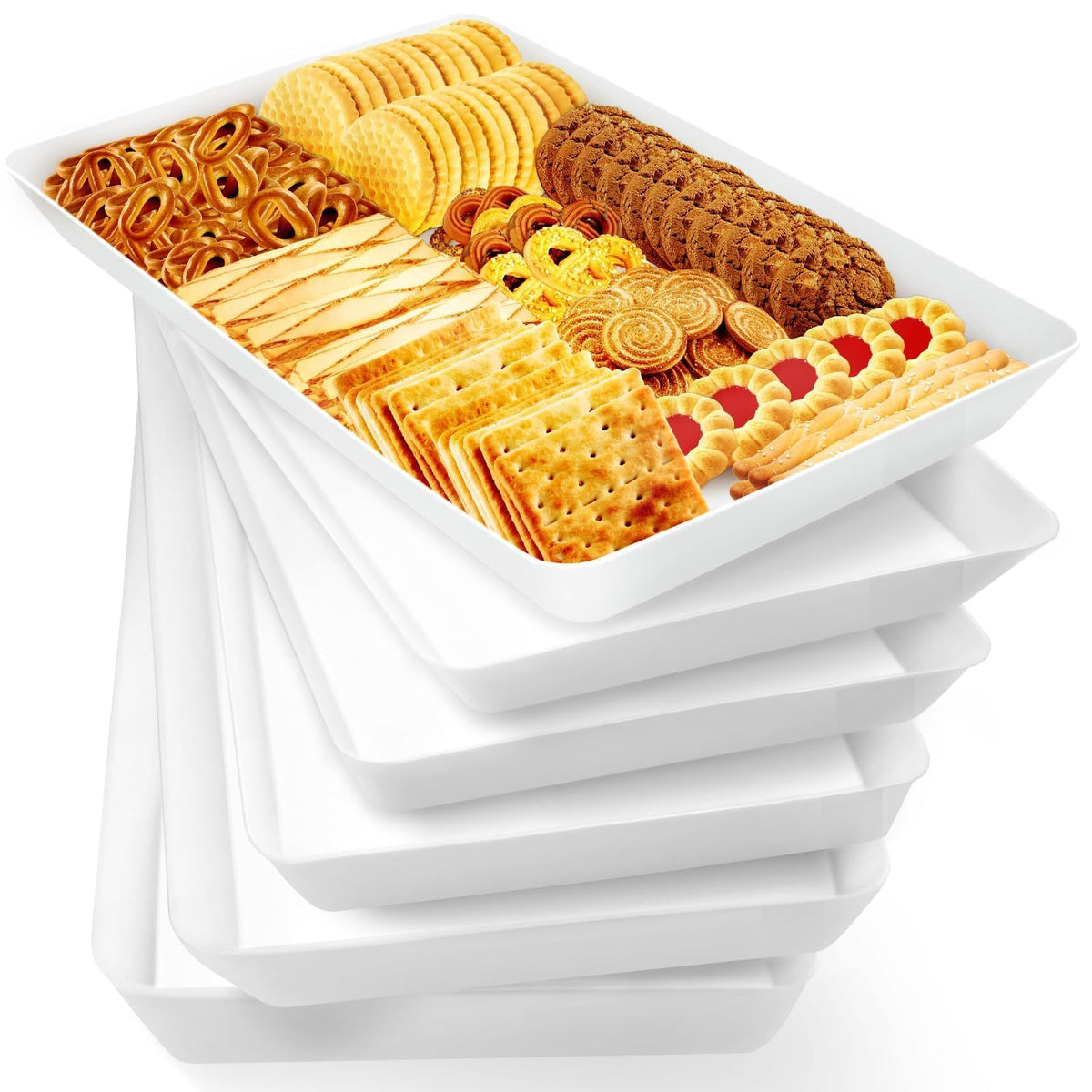 WOWBOX Serving Tray for Entertaining, Serving Platters for Snacks, Fruit, Cookies, Dessert