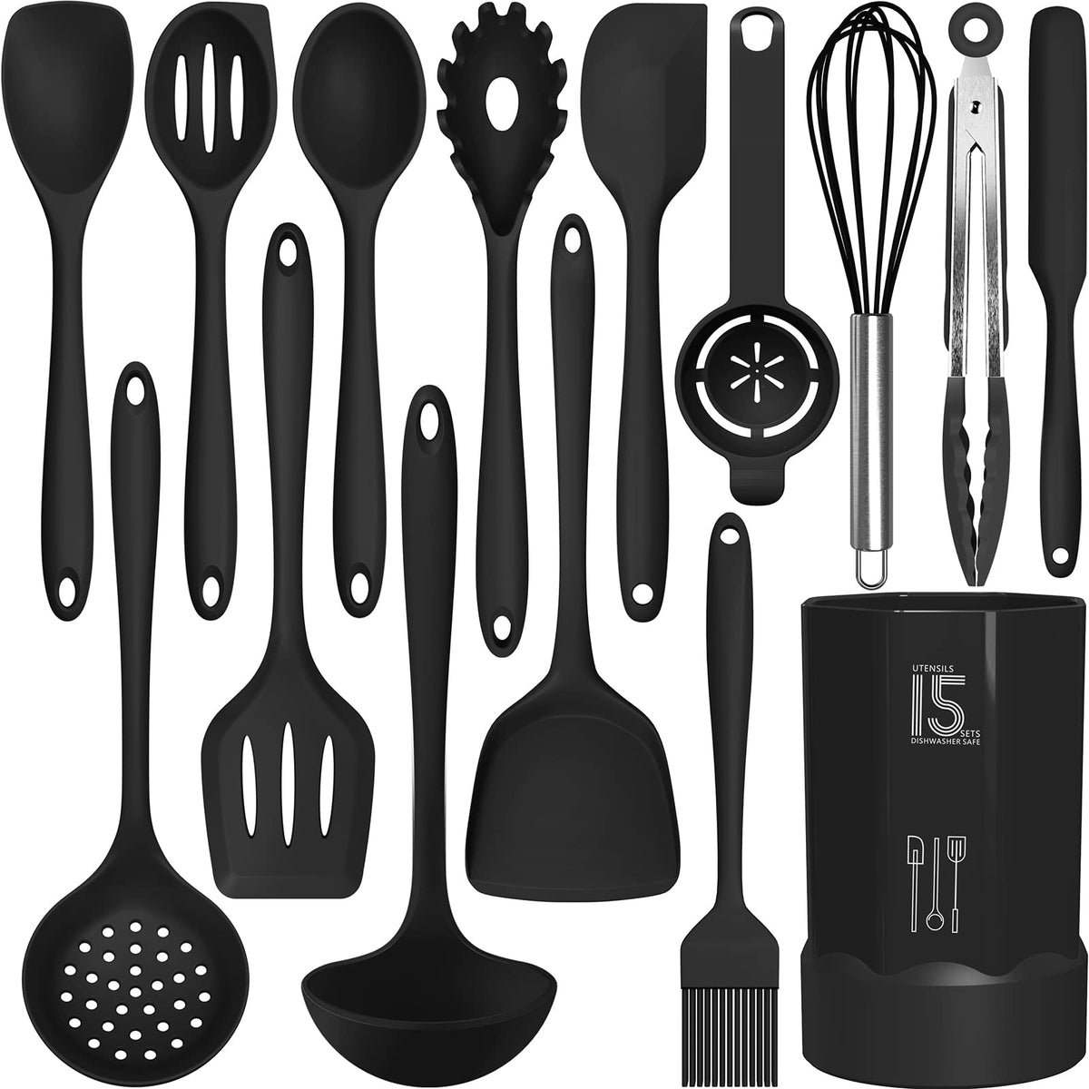 Silicone Cooking Utensil Set for Nonstick Cookware