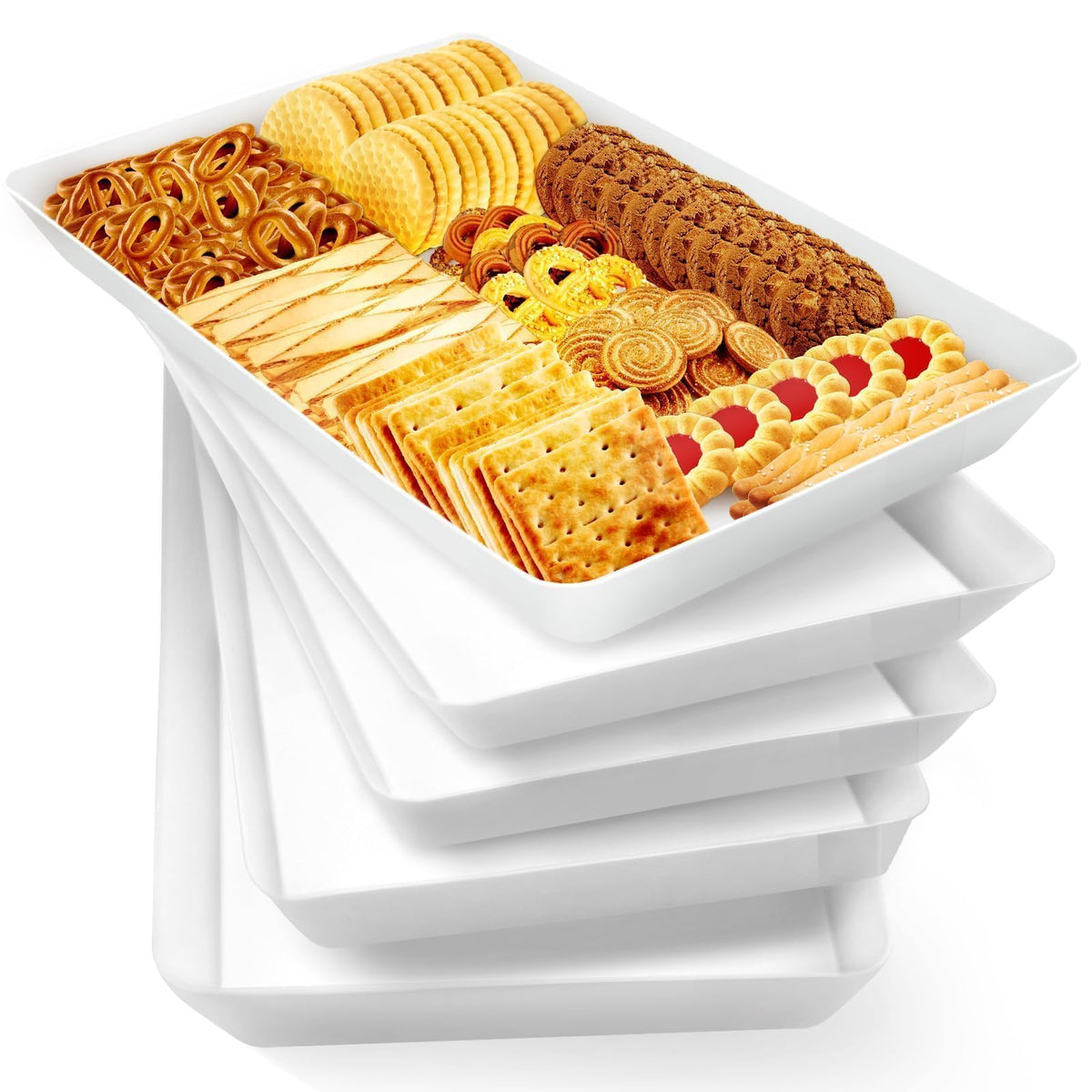 WOWBOX Serving Tray for Entertaining, Serving Platters for Snacks, Fruit, Cookies, Dessert