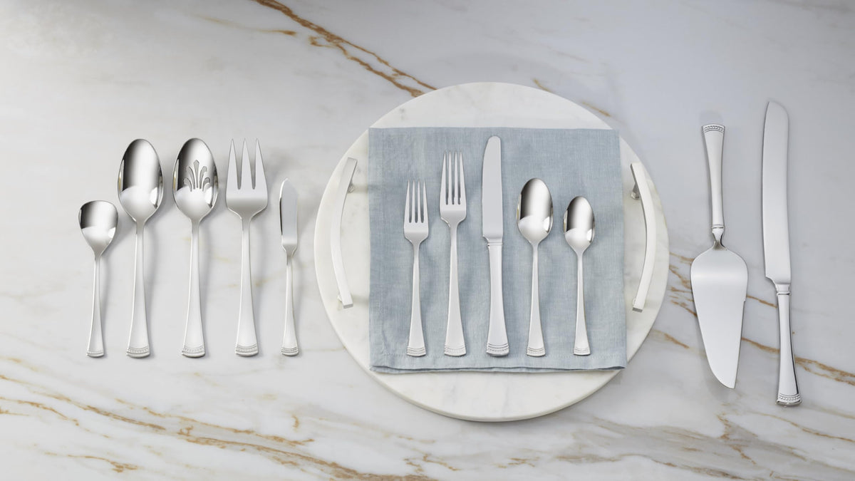 Lenox Portola Flatware, 18/10 Stainless Steel, Satin Gold Finish