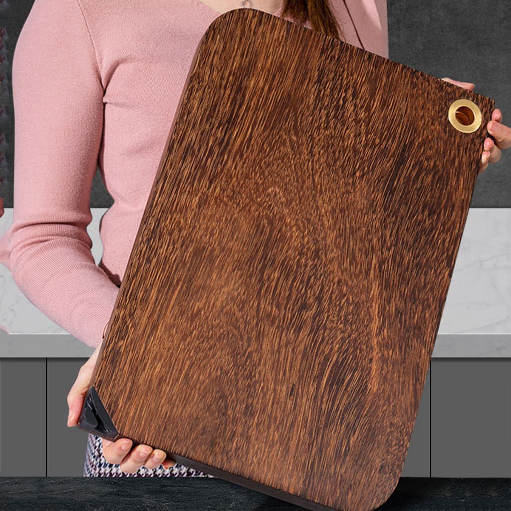 USZWBY Premium Thickened Wooden Cutting Board for Kitchen Double Sided with Handles for Meat Fish Vegetable Cheese Cutting Board for Carving Meat Or Vegetables