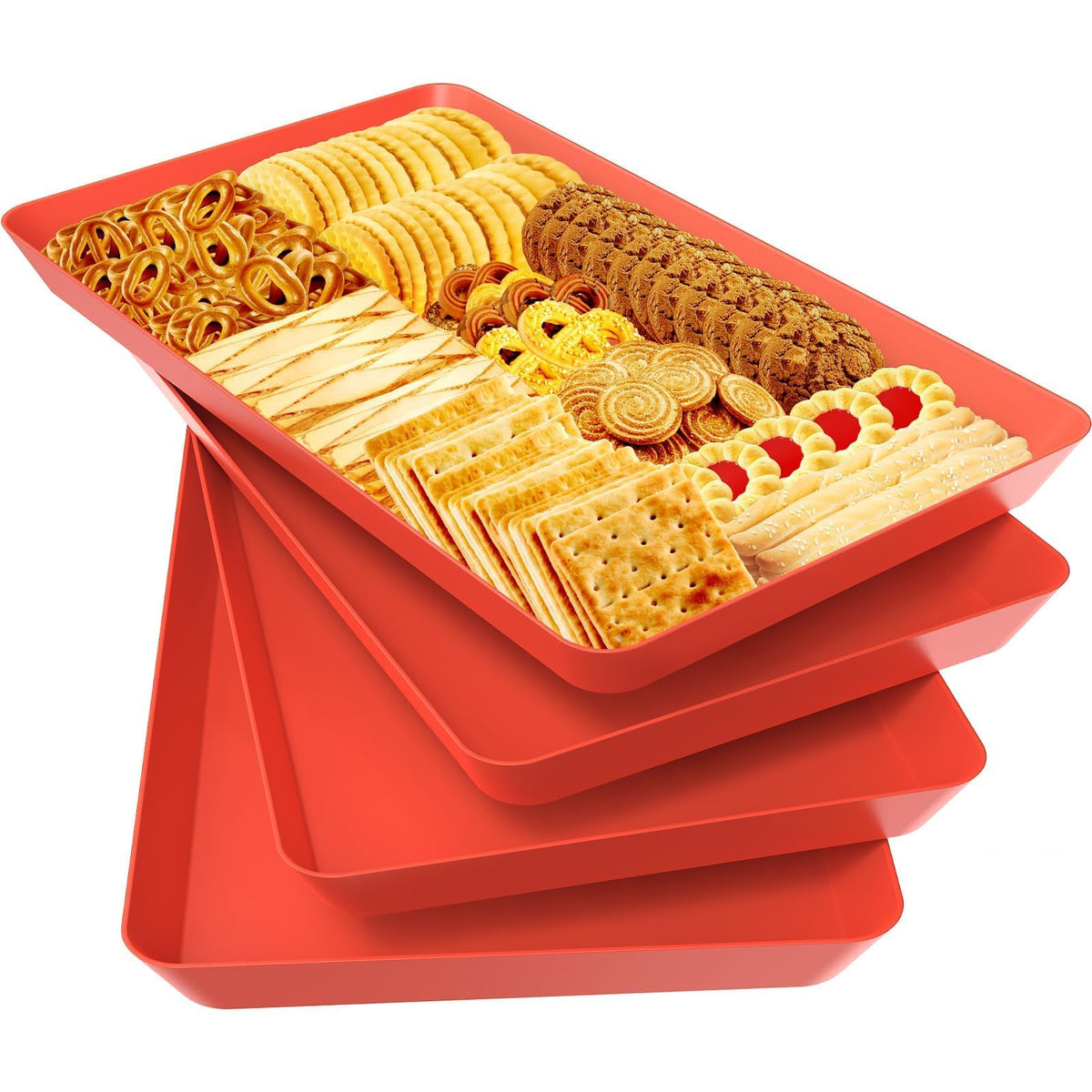 WOWBOX Serving Tray for Entertaining, Serving Platters for Snacks, Fruit, Cookies, Dessert
