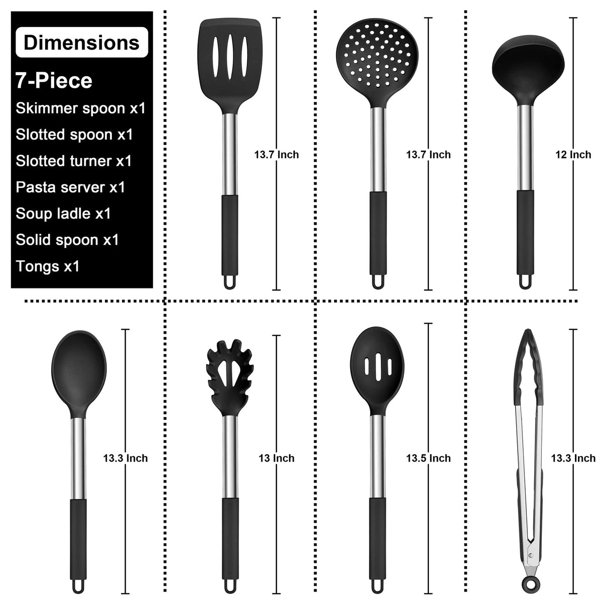 E-far Silicone Kitchen Utensil Set for Cooking