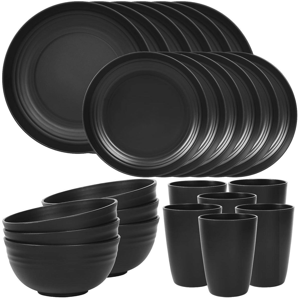 Quatish Plates and Bowls Sets for 6, Dinnerware Dishes Sets for Kitchen