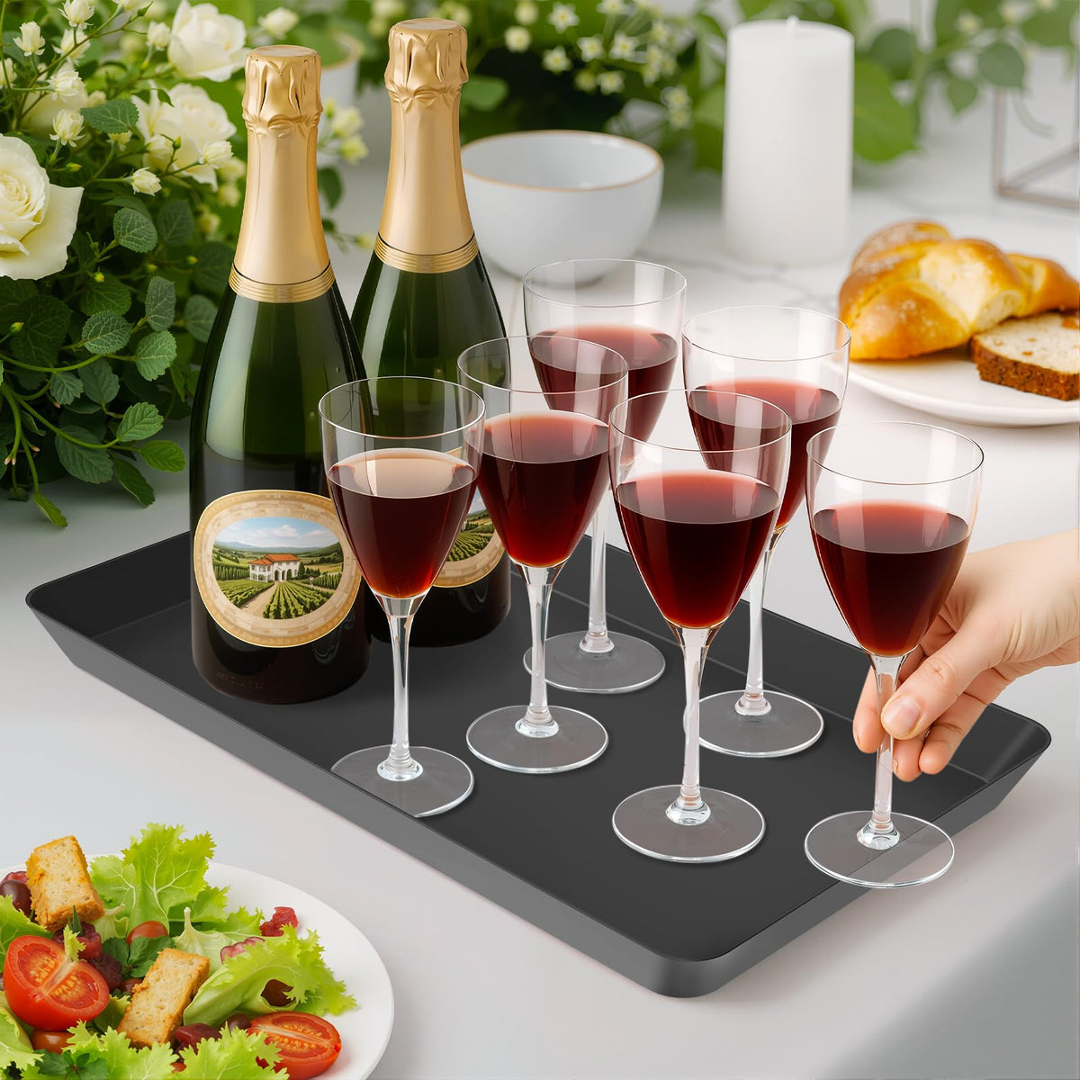 WOWBOX Serving Tray for Entertaining, Serving Platters for Snacks, Fruit, Cookies, Dessert