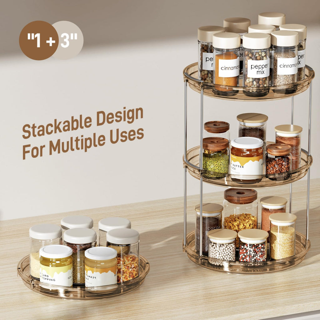 LAMU 2-Tier 9.25" Lazy Susan Rotating Organizer Rack