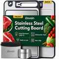 Stainless Steel Cutting Board with knife sharpner, Bench Scraper, Non-toxic