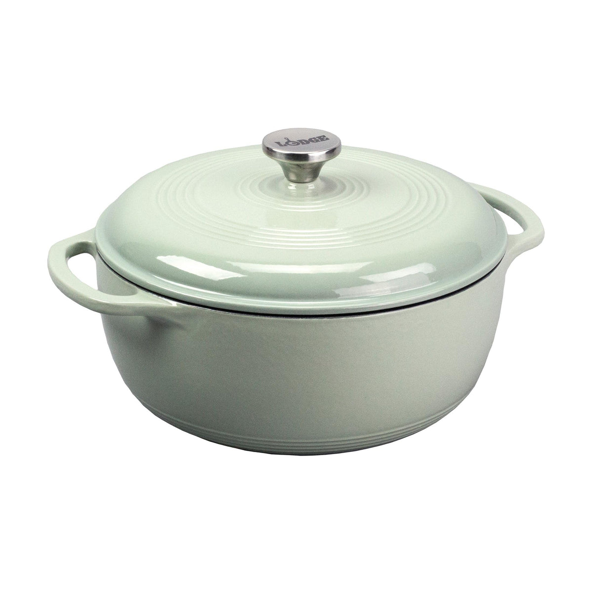 Lodge Essential Enamel Cast Iron Dutch Oven 6 Quarts - Perfect for Bread Baking, Braising, Marinating & Slow Cooking, Features Moisture-Sealing Lid & Dual Handles, Kitchen Essentials, Midnight Chrome