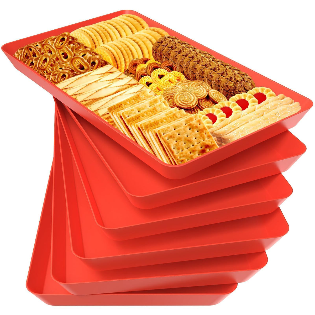 WOWBOX Serving Tray for Entertaining, Serving Platters for Snacks, Fruit, Cookies, Dessert