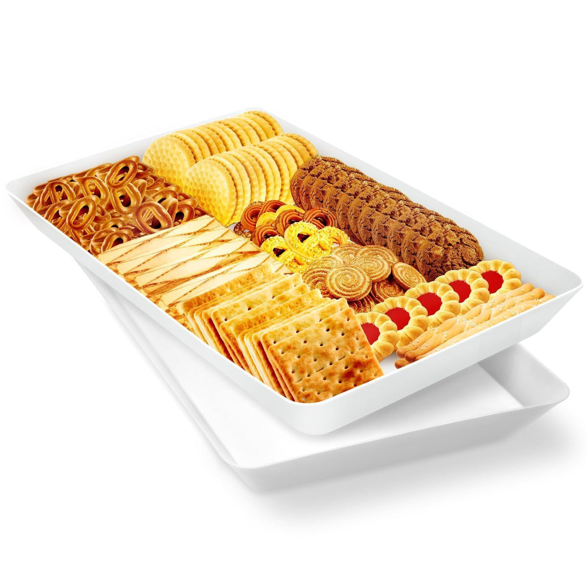 WOWBOX Serving Tray for Entertaining, Serving Platters for Snacks, Fruit, Cookies, Dessert