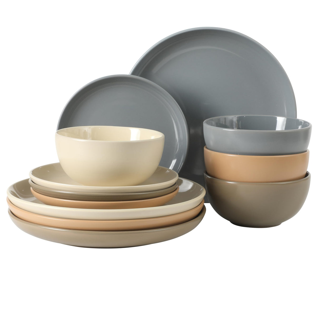 Gibson Home 12-Piece Plates & Bowls Dinnerware Set for 4