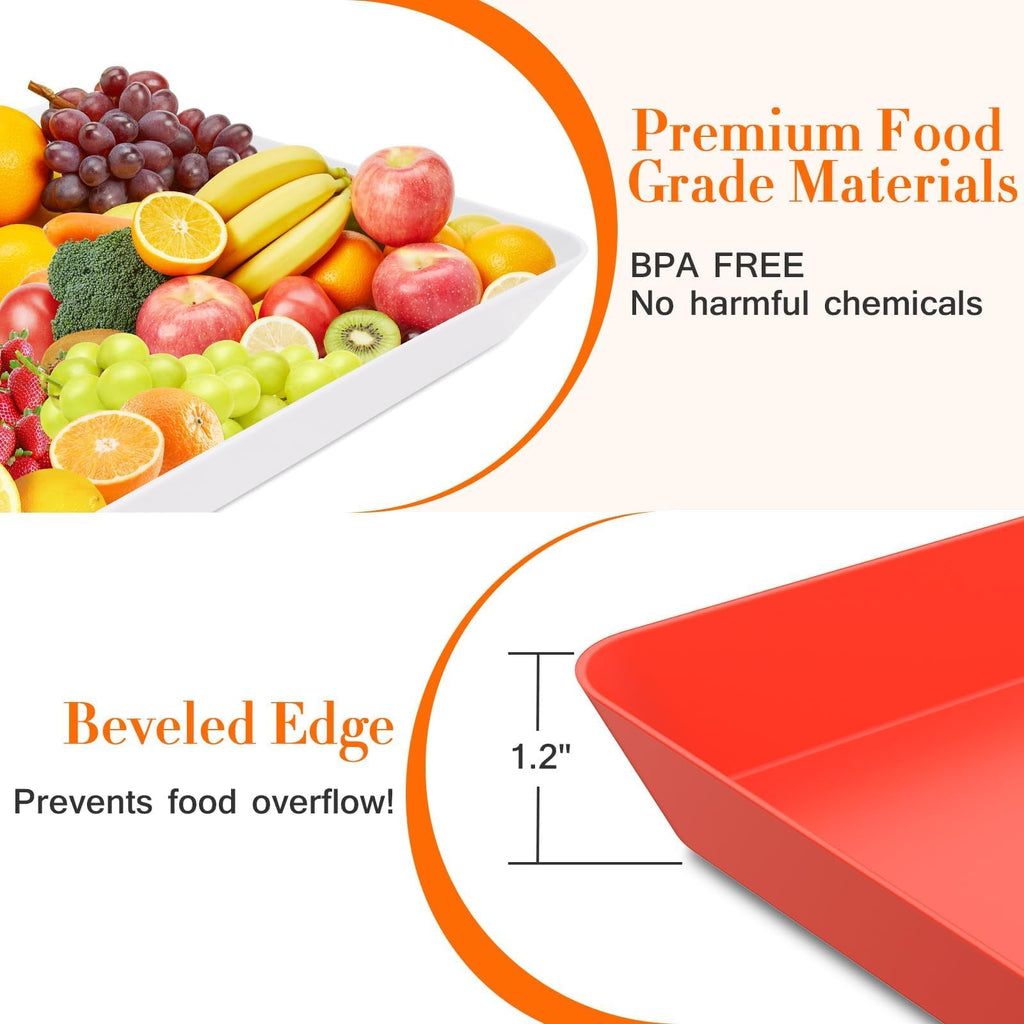 WOWBOX Serving Tray for Entertaining, Serving Platters for Snacks, Fruit, Cookies, Dessert