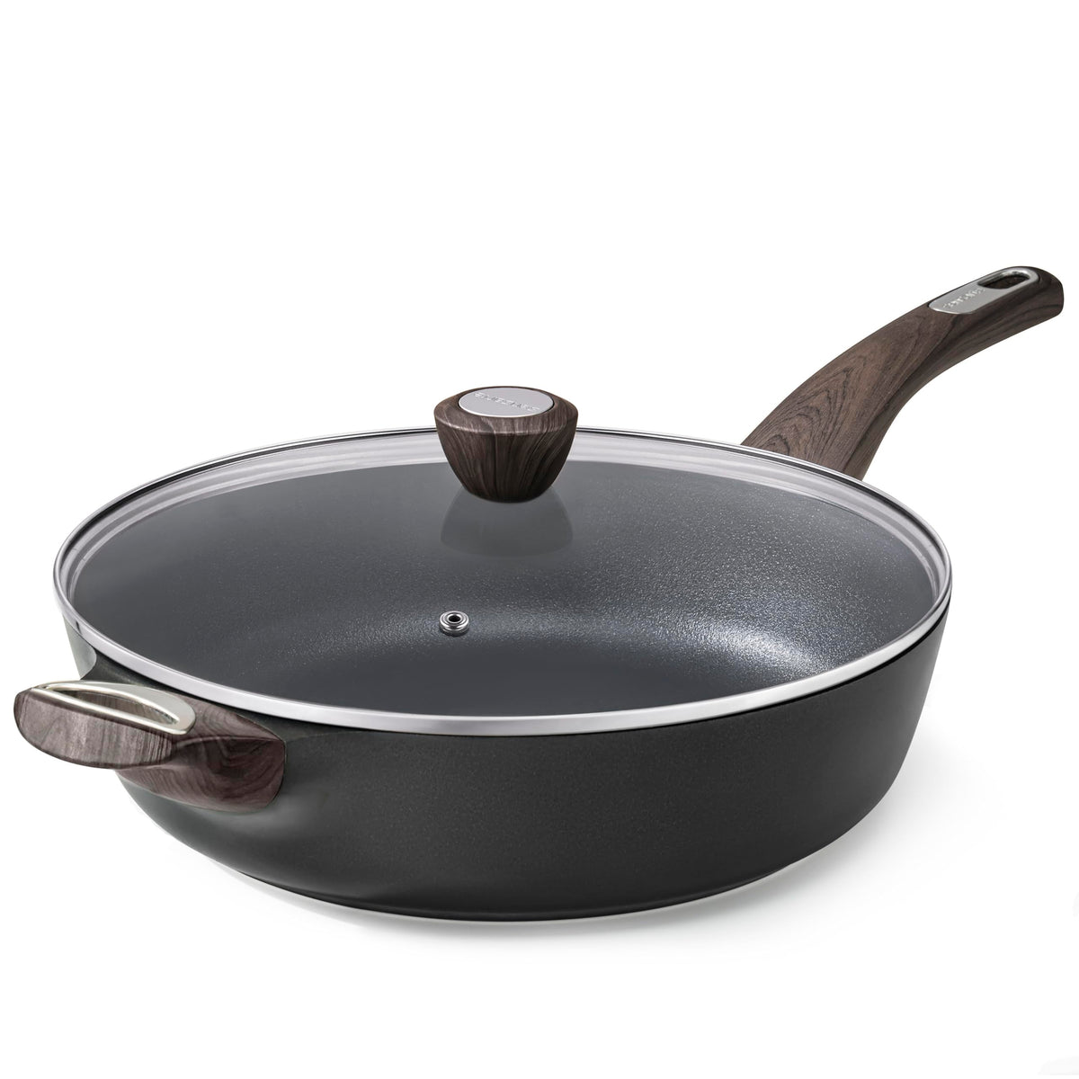 SENSARTE Ceramic Nonstick Deep Frying Pan with Lid
