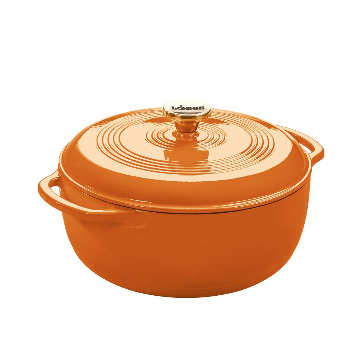Lodge Essential Enamel Cast Iron Dutch Oven 6 Quarts - Perfect for Bread Baking, Braising, Marinating & Slow Cooking, Features Moisture-Sealing Lid & Dual Handles, Kitchen Essentials, Midnight Chrome