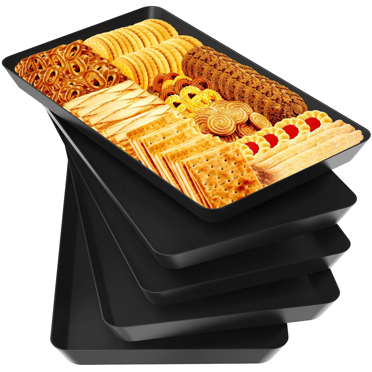 WOWBOX Serving Tray for Entertaining, Serving Platters for Snacks, Fruit, Cookies, Dessert