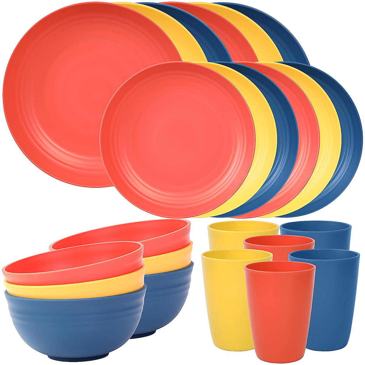 Quatish Plates and Bowls Sets for 6, Dinnerware Dishes Sets for Kitchen