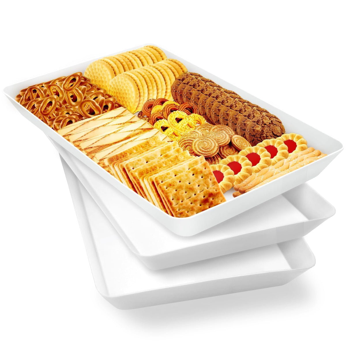 WOWBOX Serving Tray for Entertaining, Serving Platters for Snacks, Fruit, Cookies, Dessert