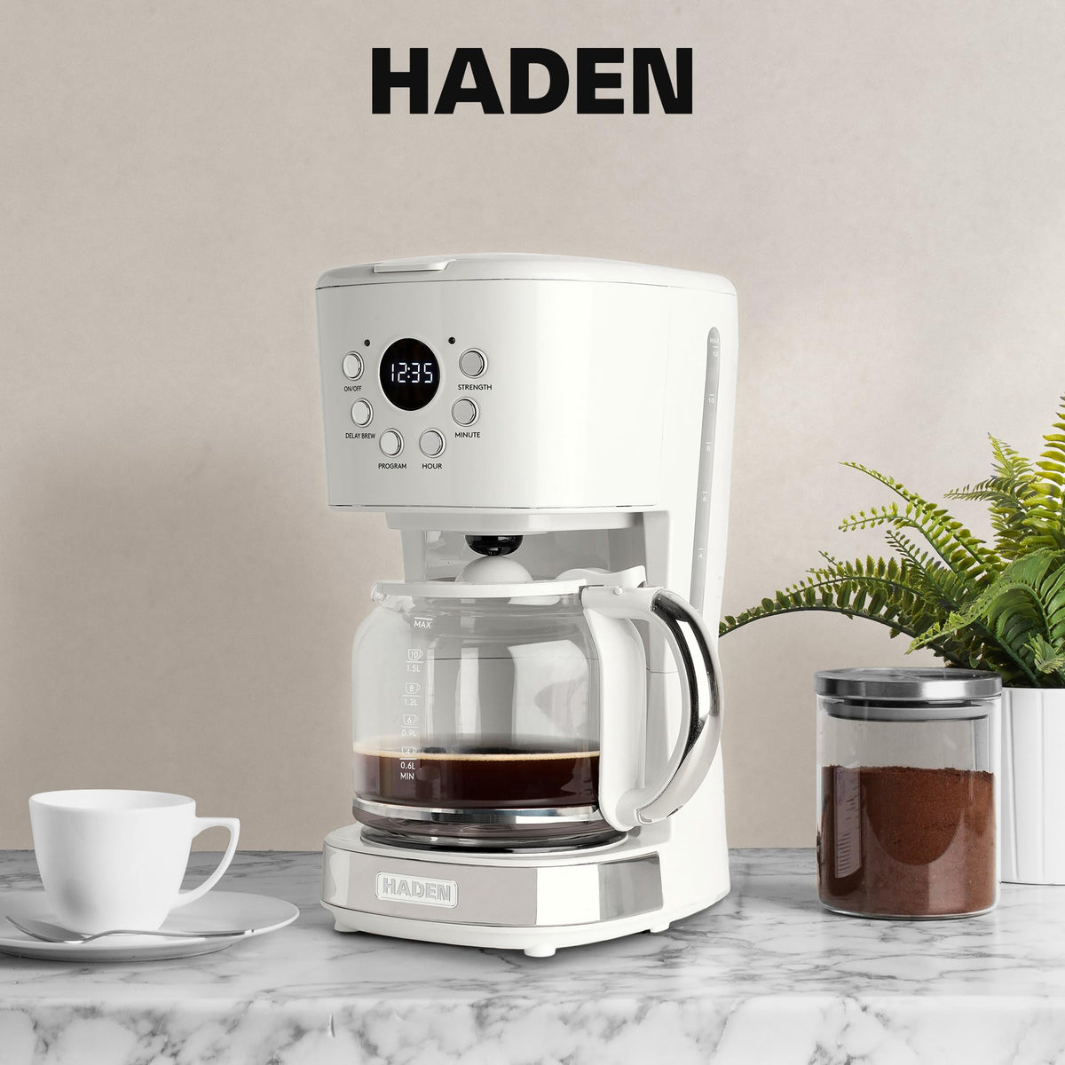 HADEN 12 Cup Programmable Coffee Maker & Heritage 1.7L Electric Tea Kettle