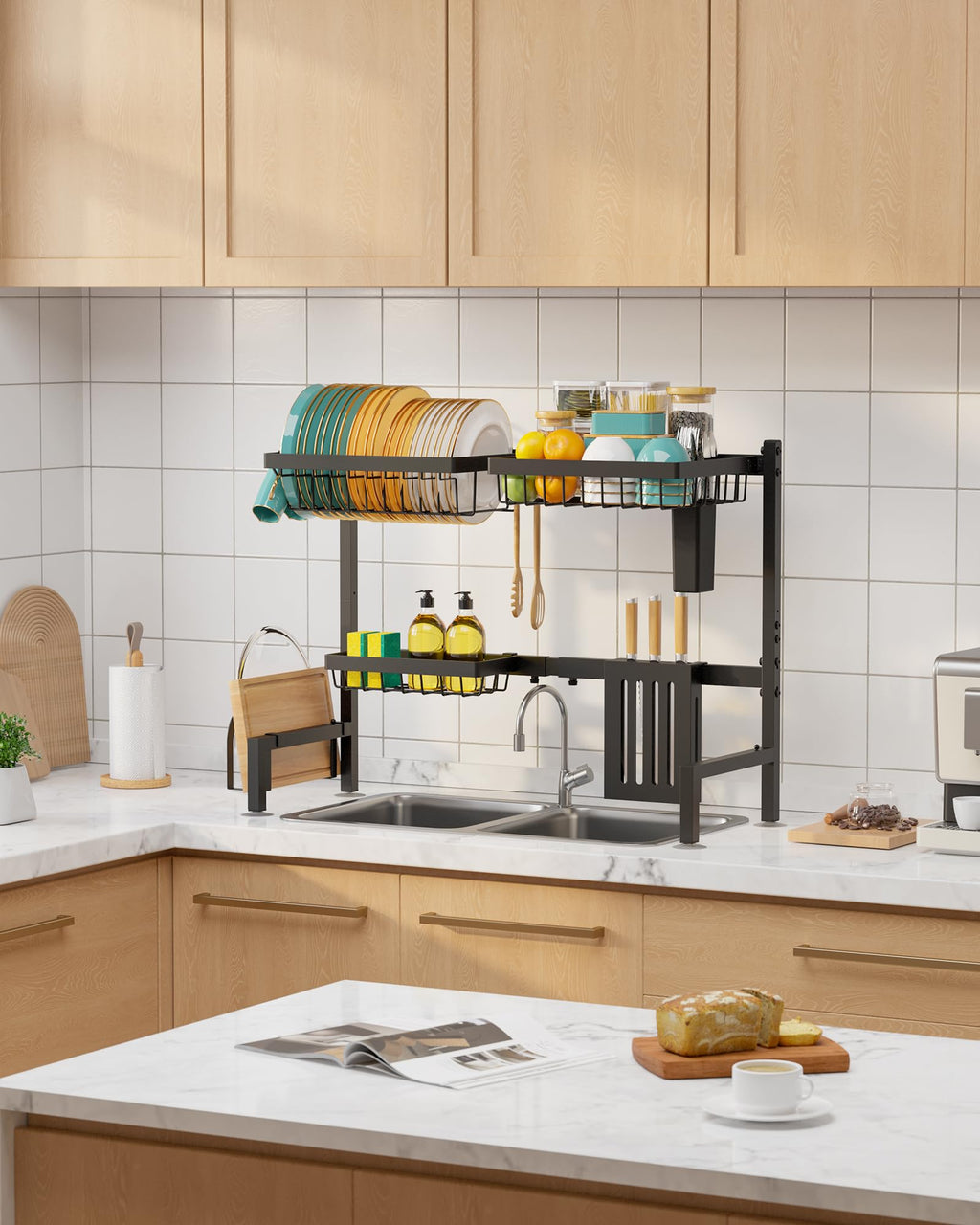 Sakugi Adjustable Over-the-Sink Stainless Steel Dish Rack