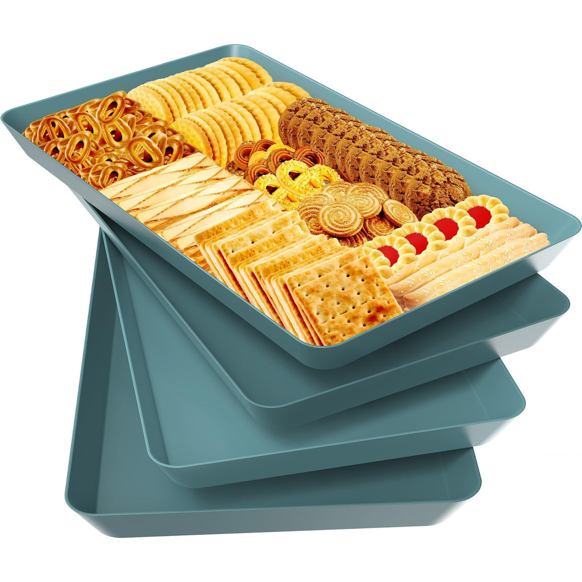 WOWBOX Serving Tray for Entertaining, Serving Platters for Snacks, Fruit, Cookies, Dessert