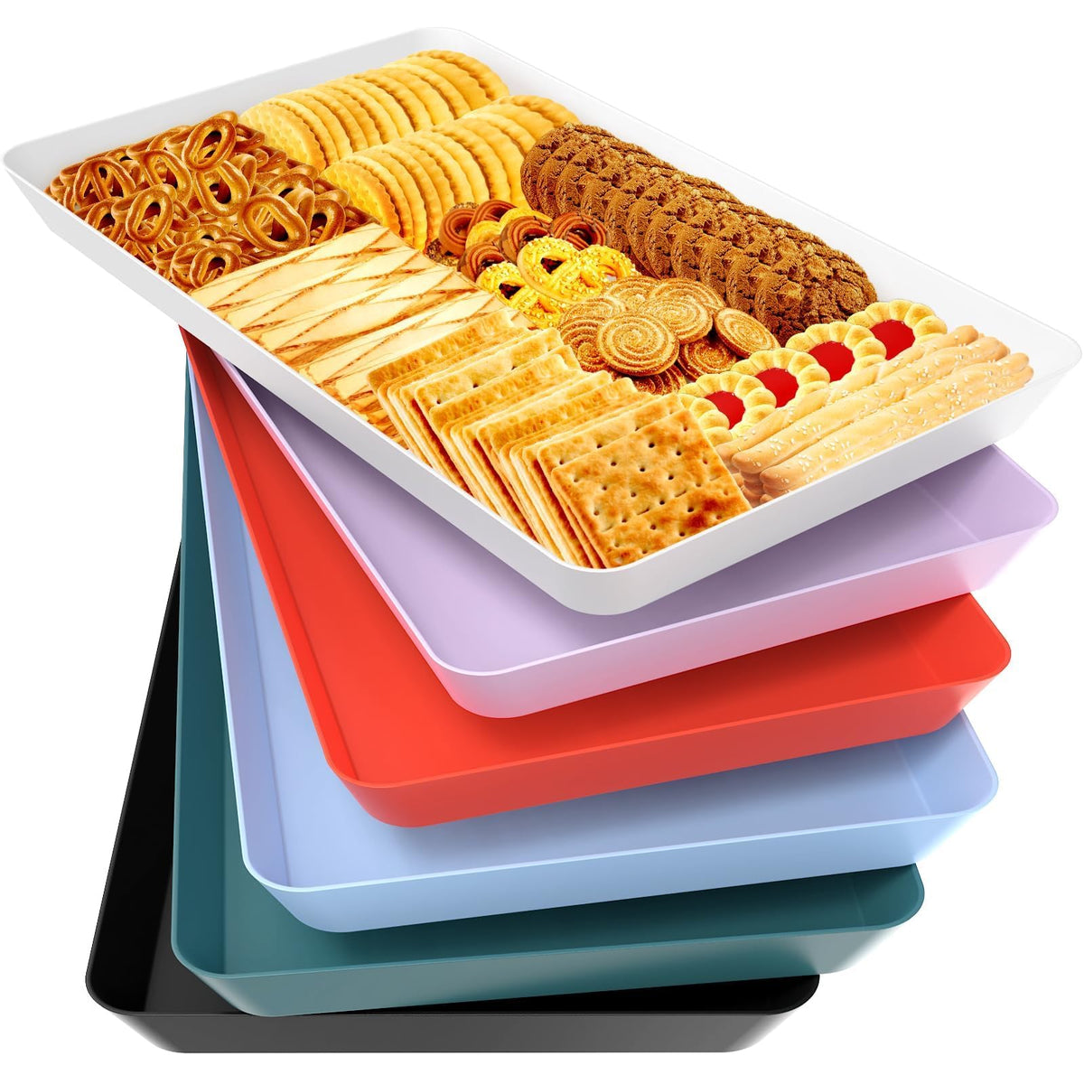 WOWBOX Serving Tray for Entertaining, Serving Platters for Snacks, Fruit, Cookies, Dessert