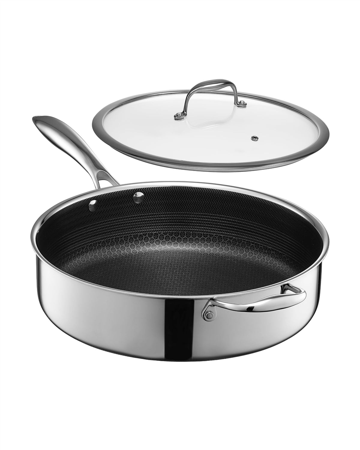 HexClad Hybrid Nonstick Deep Sauté Pan with Lid
