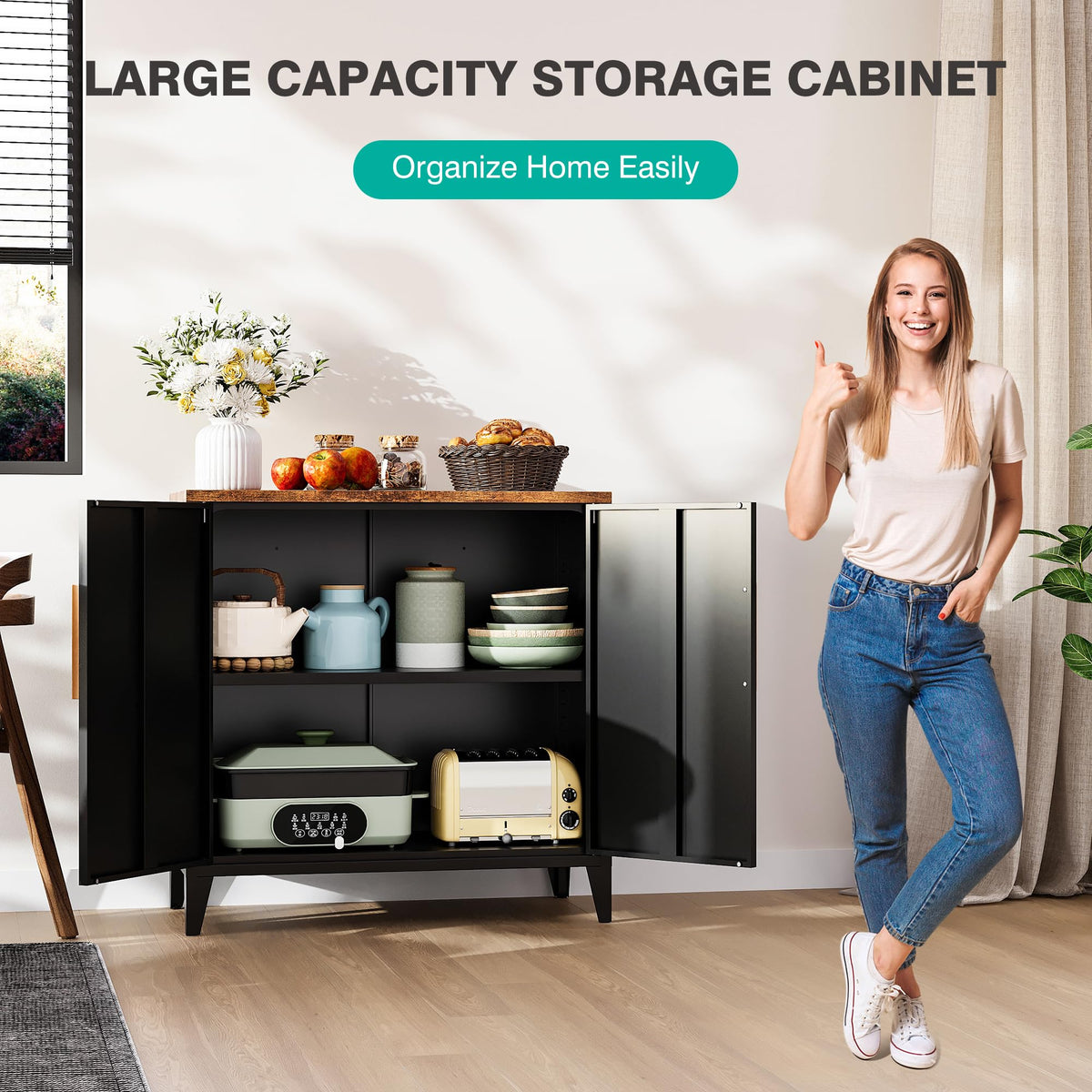 SISESOL Multipurpose Storage Cabinet for Kitchen & Home