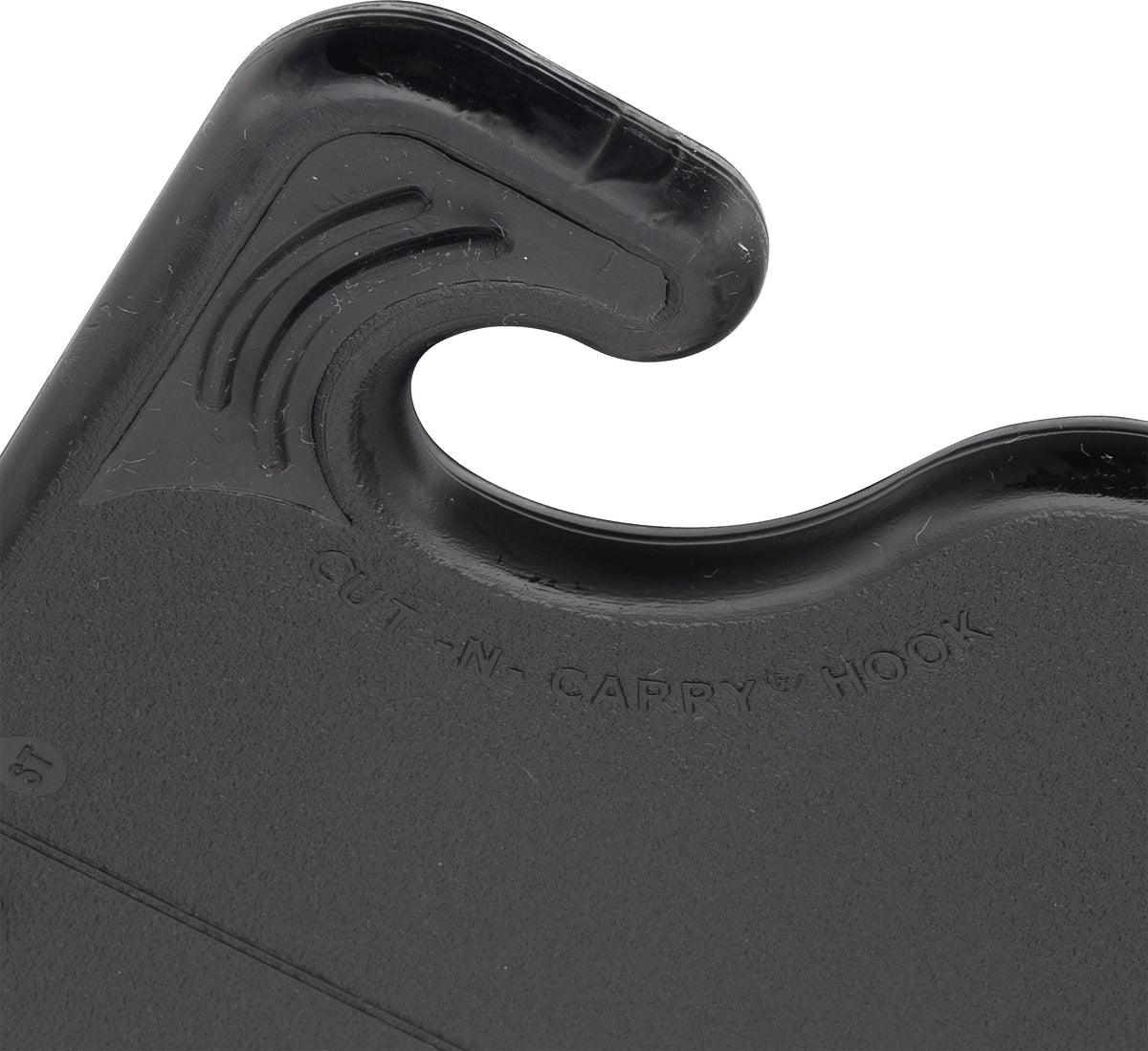 San Jamar Saf-T-Grip Plastic Cutting Board with Safety Hook, 6" x 9" x 0.375", Black