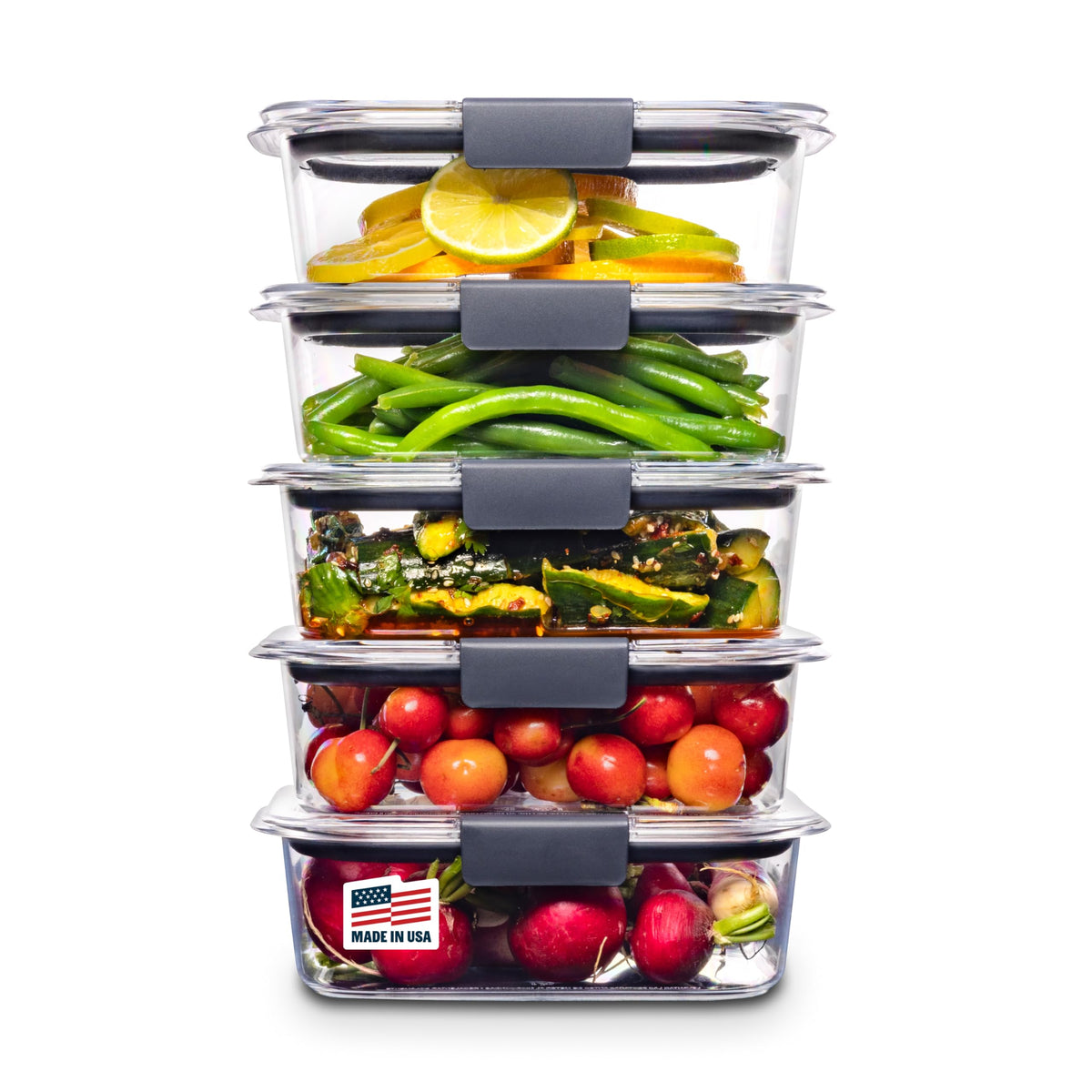 Rubbermaid Brilliance 2-Compartment Meal Prep Containers