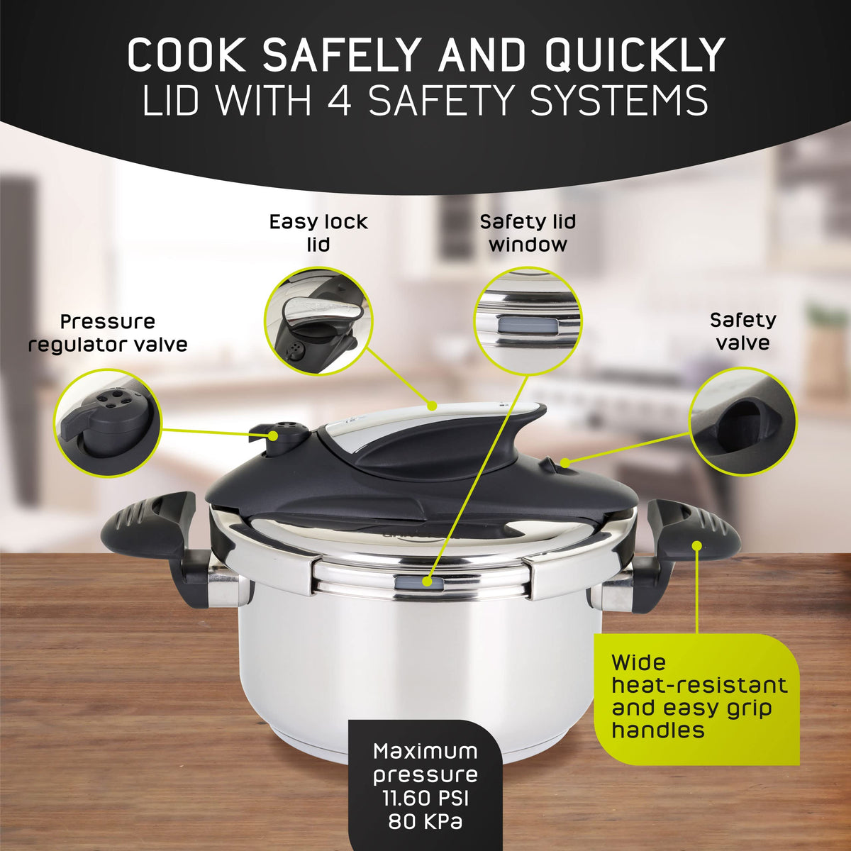 Universal Stainless Steel Pressure Cooker with Glass Lid