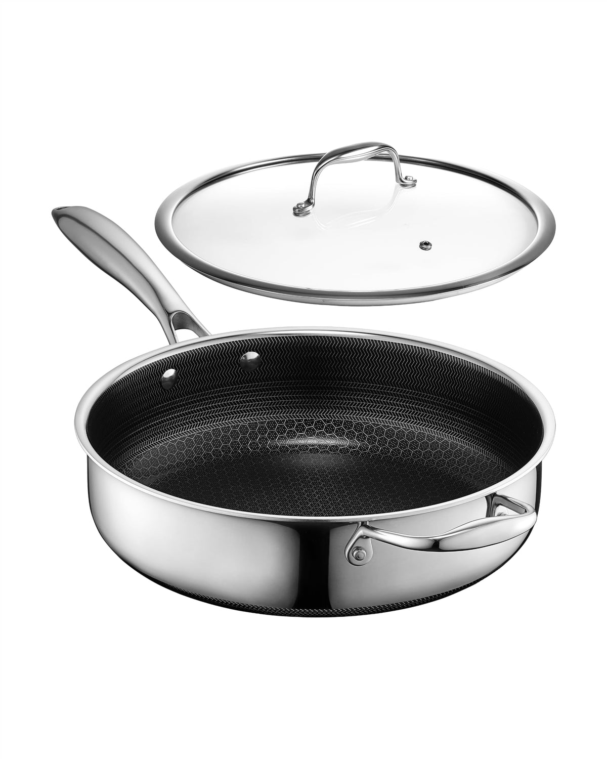 HexClad Hybrid Nonstick Deep Sauté Pan with Lid