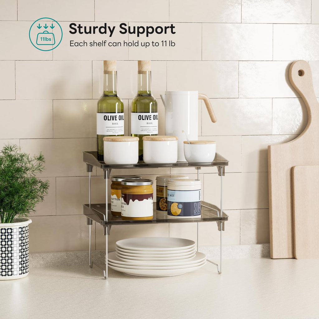 STARLATTA Clear Acrylic Stackable Cabinet Organizer Shelf