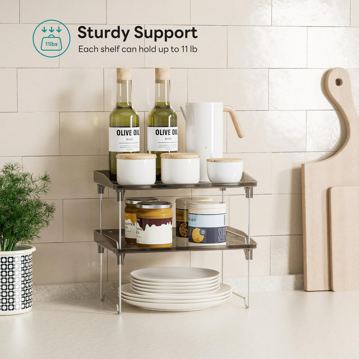 STARLATTA Clear Acrylic Stackable Cabinet Organizer Shelf