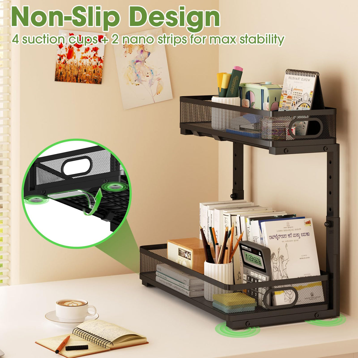 2-Pack Under Sink Organizer for Kitchen & Bathroom