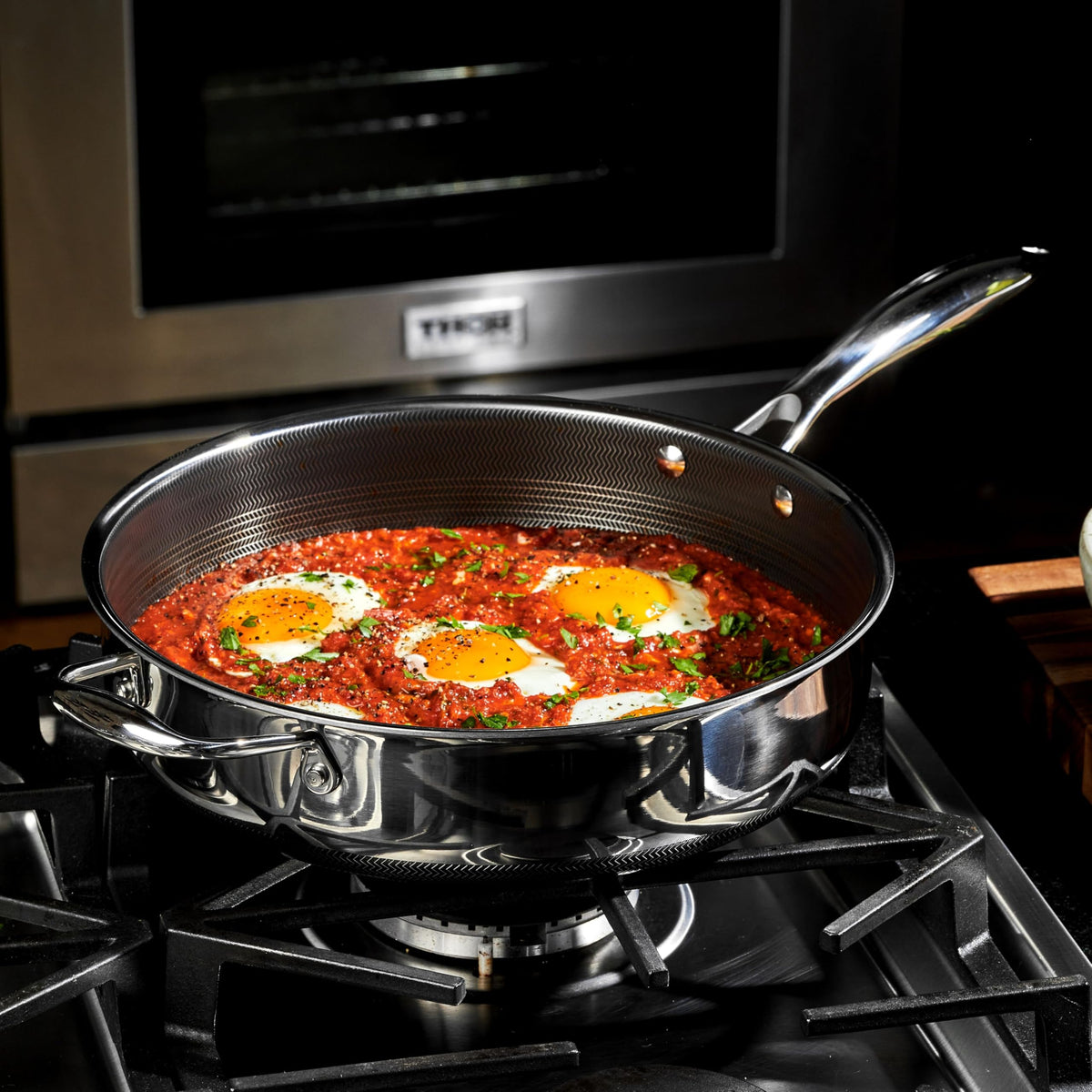 HexClad Hybrid Nonstick Deep Sauté Pan with Lid