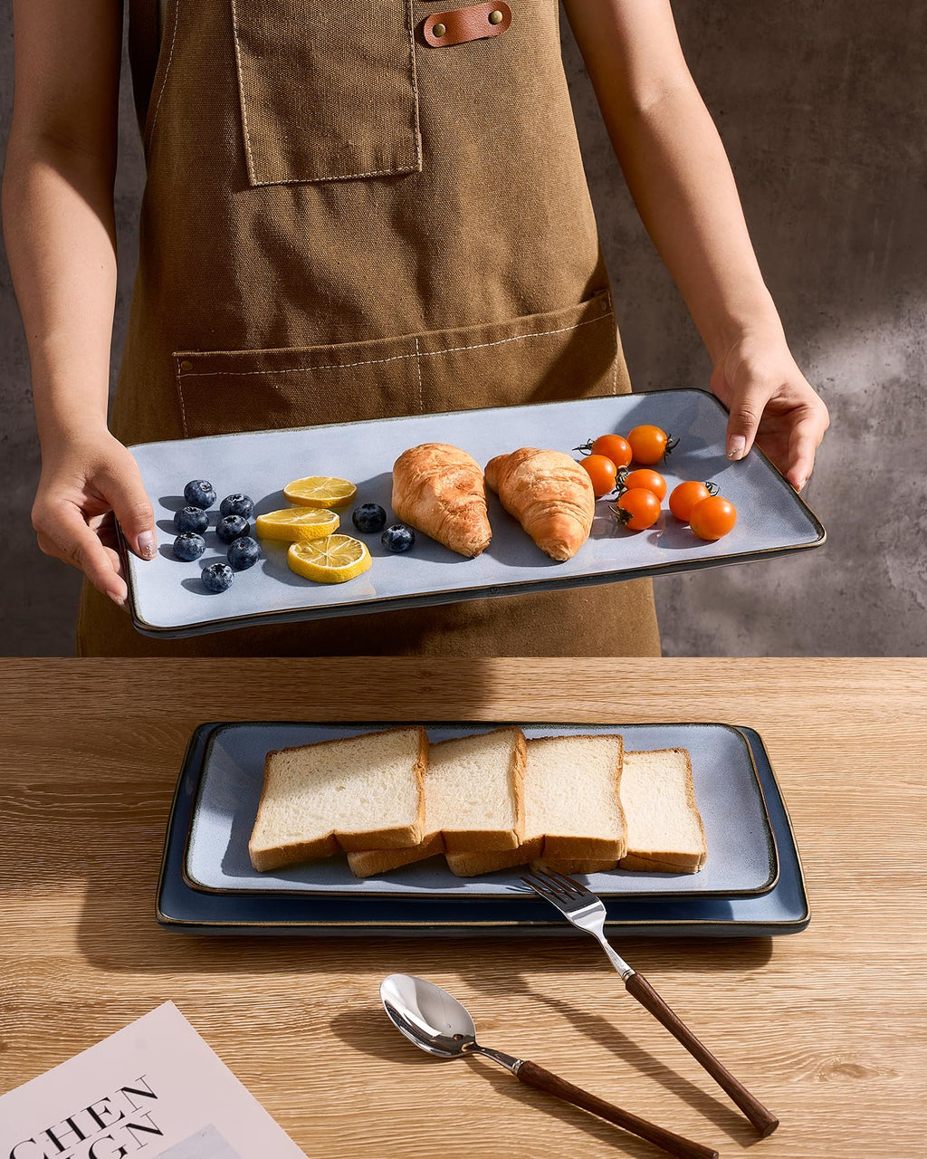 famiware Serving Platter, Ocean Rectangular Serving Dishes Serving Trays