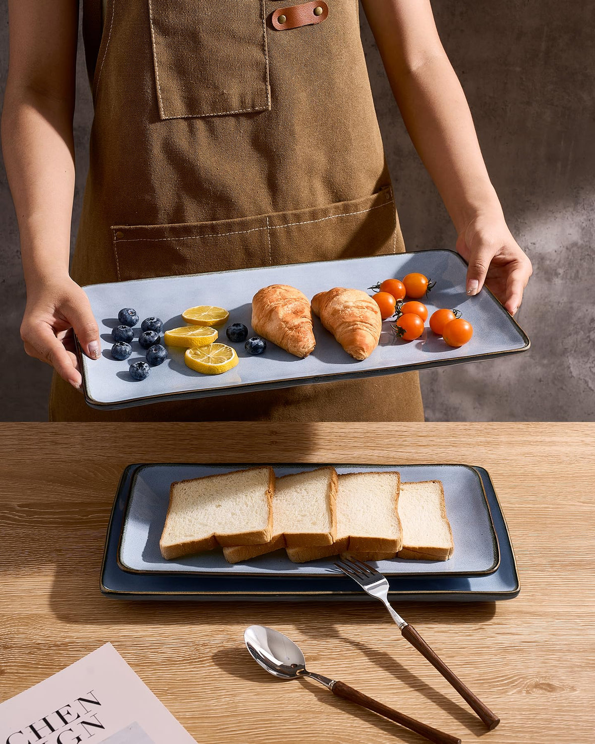 famiware Serving Platter, Ocean Rectangular Serving Dishes Serving Trays