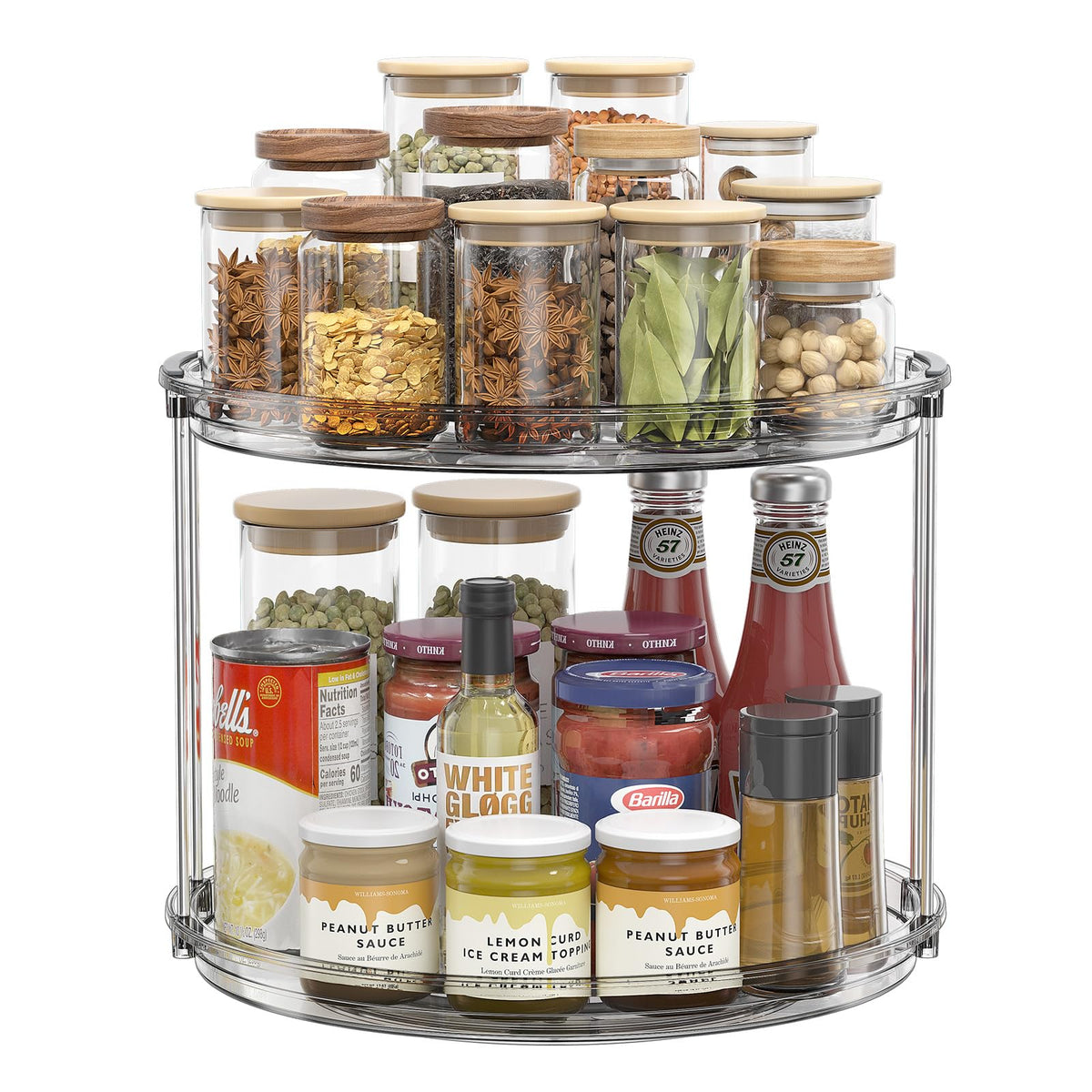 LAMU 2-Tier 9.25" Lazy Susan Rotating Organizer Rack
