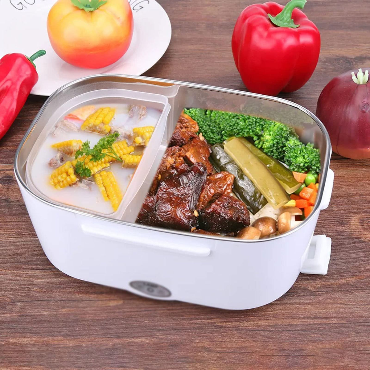 FH 2-in-1 Portable Electric Heated Bento Lunch Box