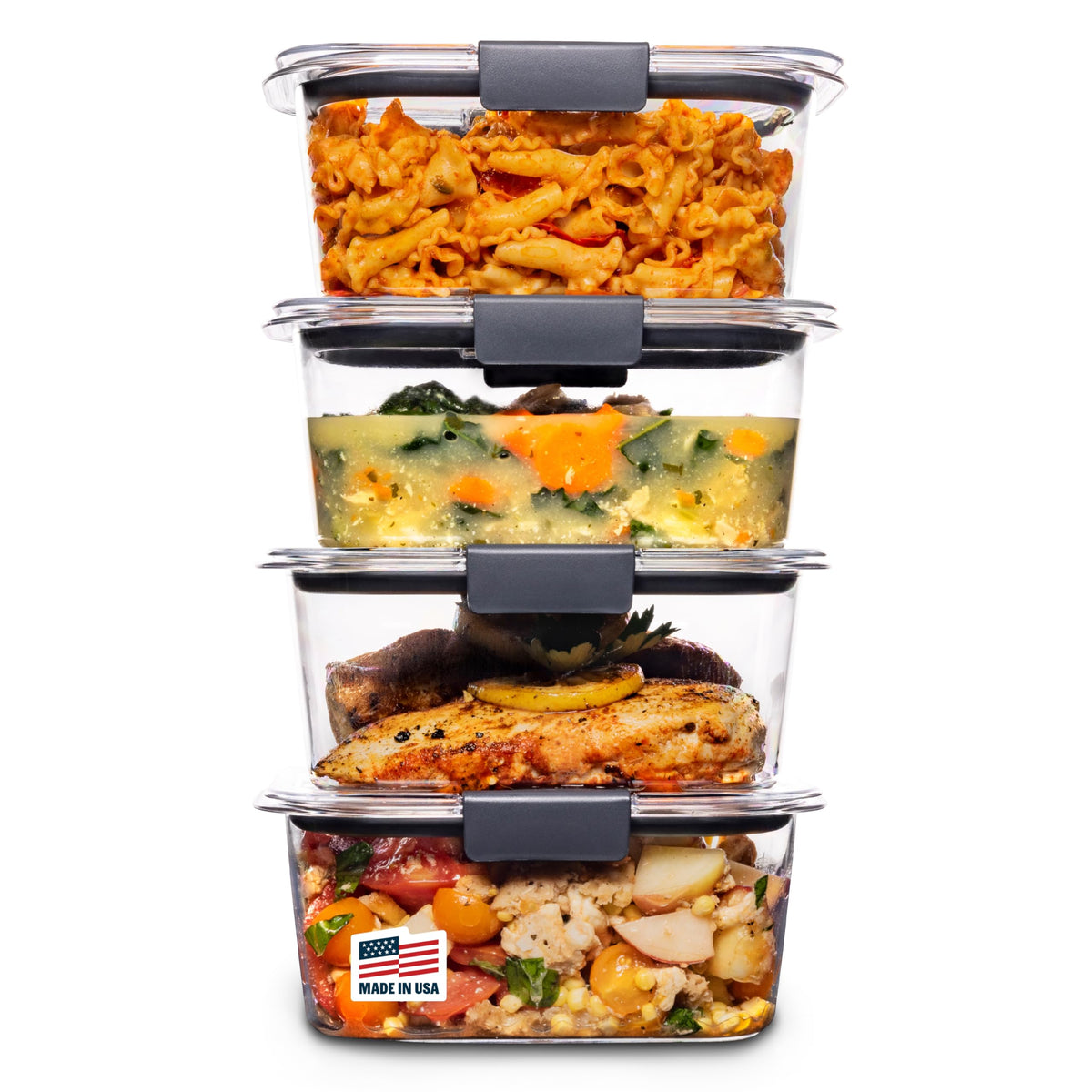 Rubbermaid Brilliance 2-Compartment Meal Prep Containers