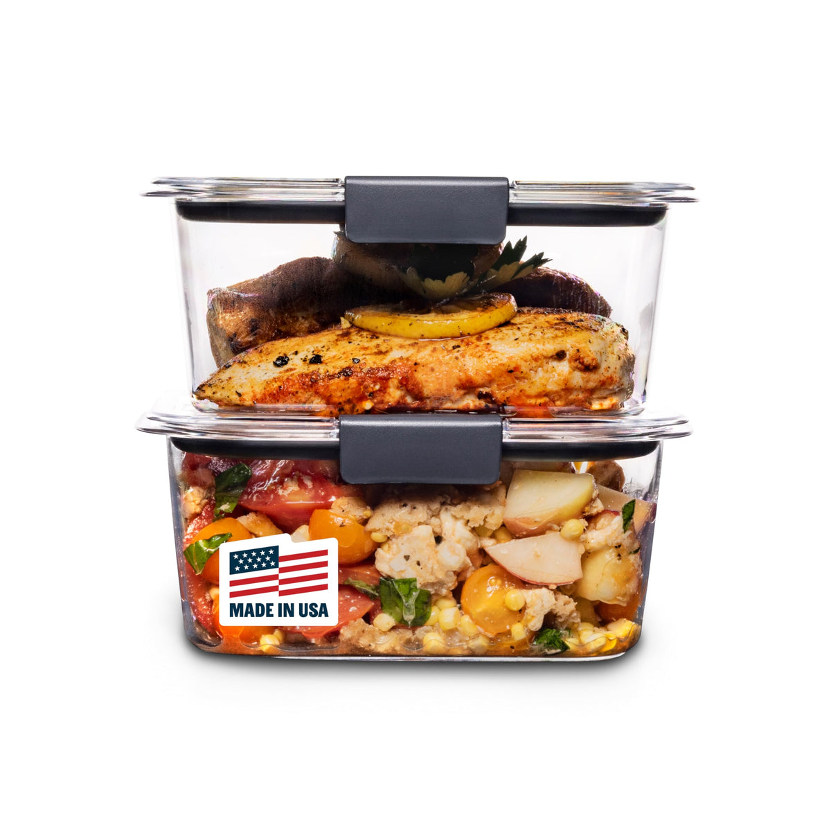 Rubbermaid Brilliance 2-Compartment Meal Prep Containers