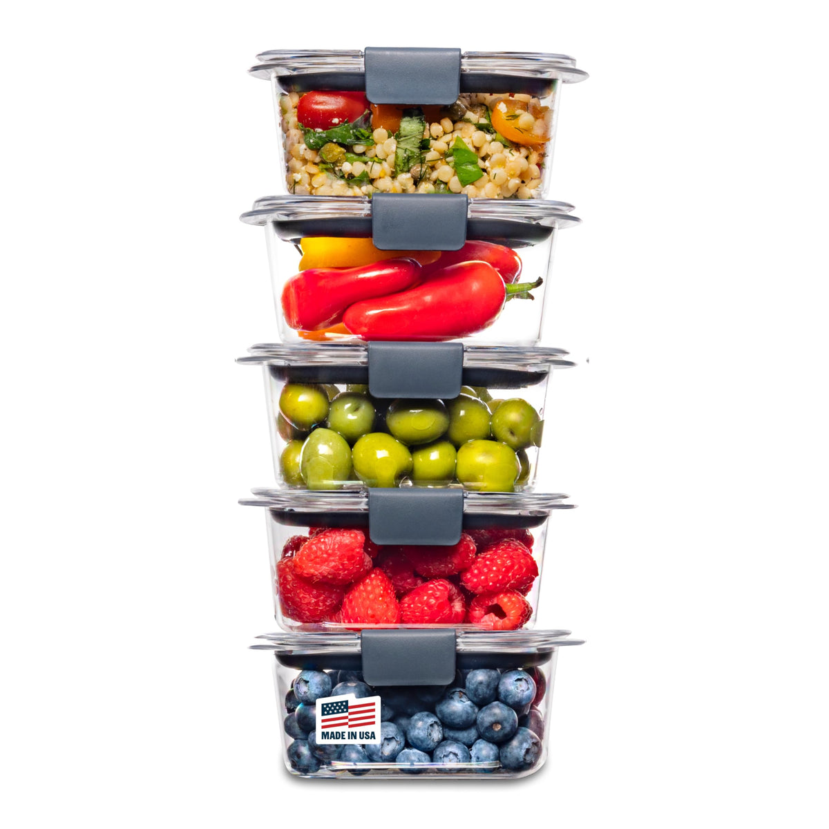 Rubbermaid Brilliance 2-Compartment Meal Prep Containers