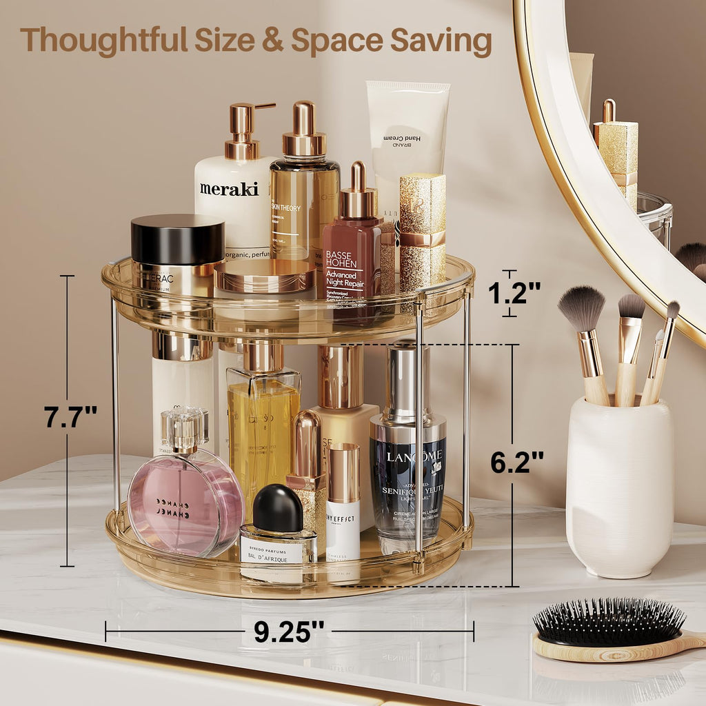 LAMU 2-Tier 9.25" Lazy Susan Rotating Organizer Rack